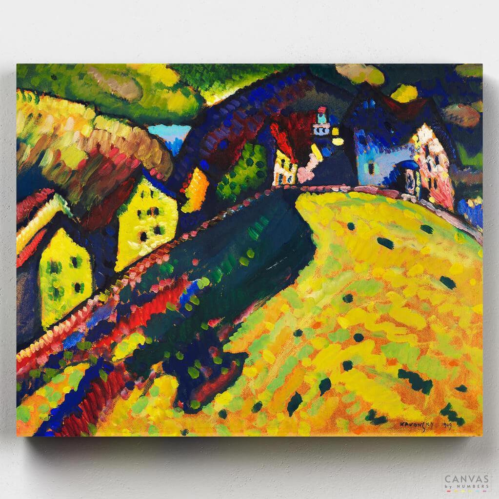 Houses at Murnau - Paint by Numbers-Paint by Numbers-16"x20" (40x50cm) No Frame-Canvas by Numbers US