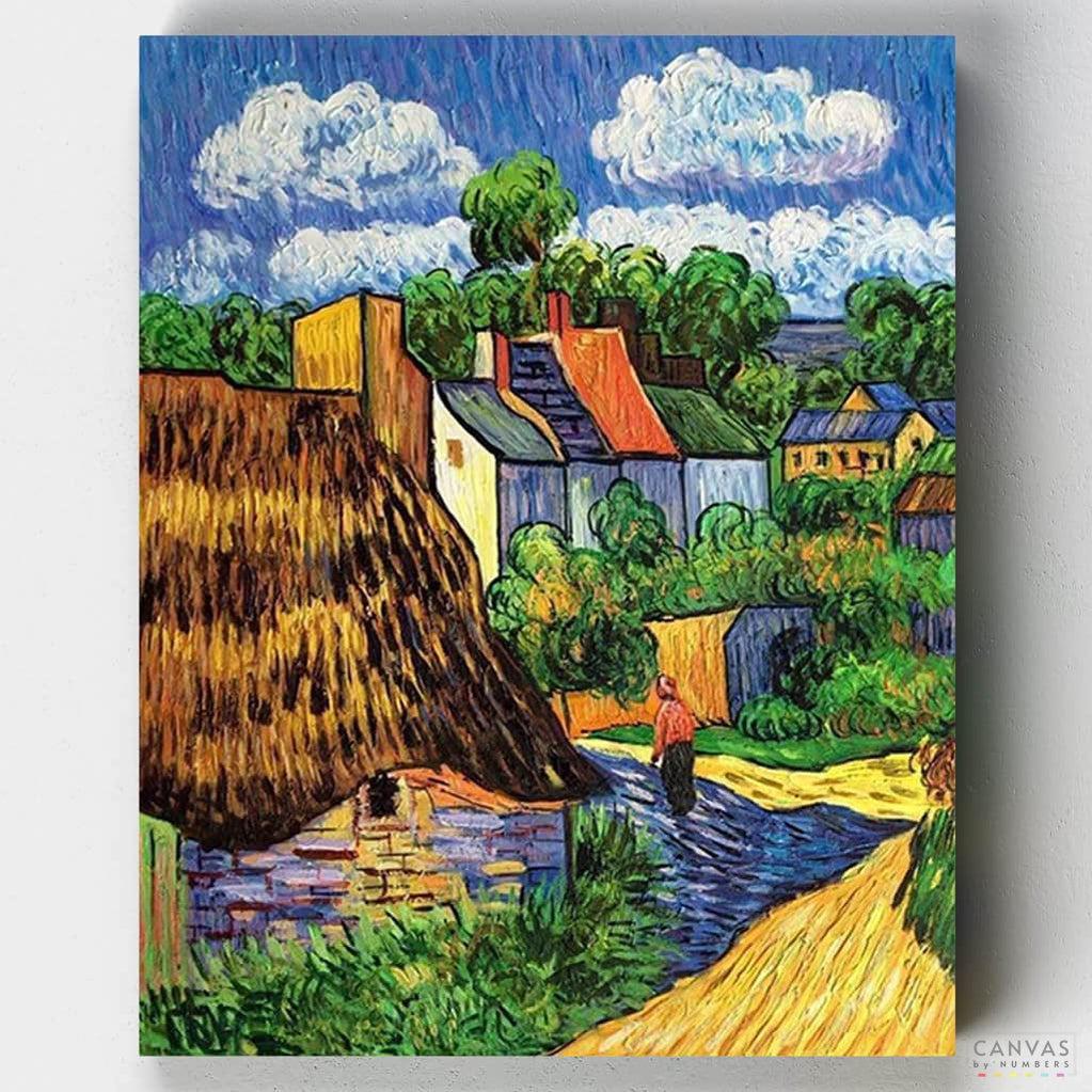 Houses in Auvers - Paint by Numbers-Paint by Numbers-16"x20" (40x50cm) No Frame-Canvas by Numbers US