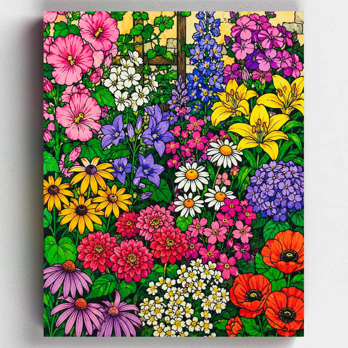 Colorful floral pattern on a white background