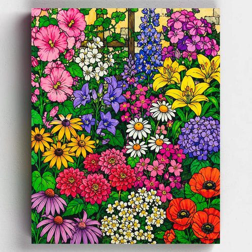 Colorful floral pattern on a white background