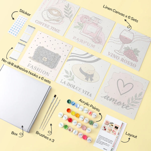 Italian Chic mini paint by numbers design 1