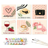 Italian Chic mini paint by numbers set mockup