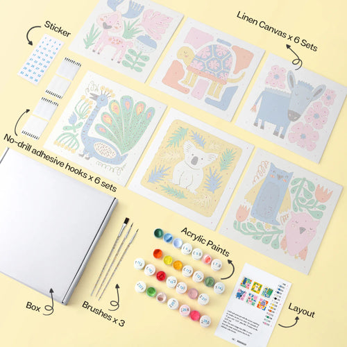 Jungle Friends mini paint by numbers design 1