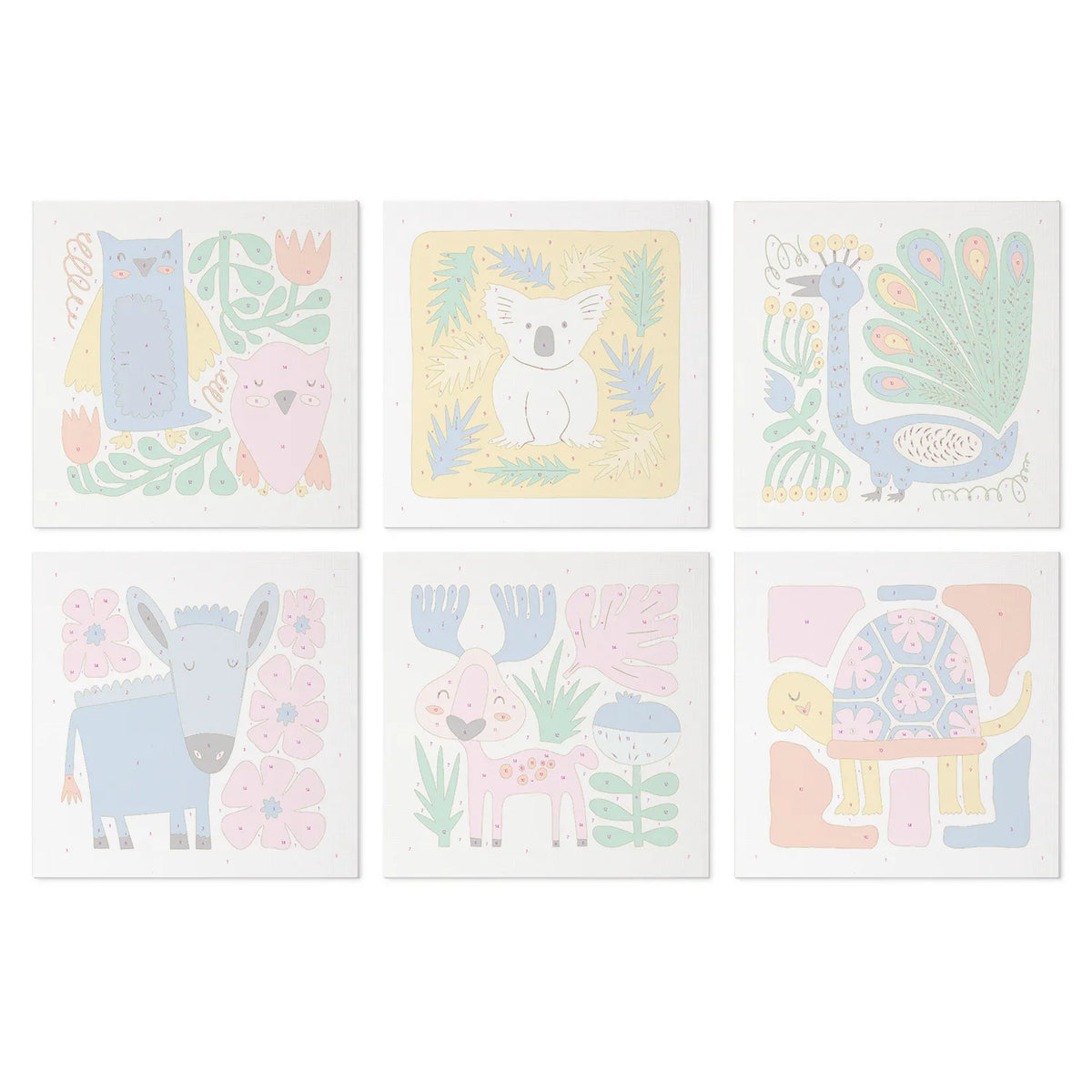 Jungle Friends mini paint by numbers design 3
