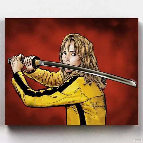 Kill Bill - Beatrix Kiddo The Bride. If you are a Tarantino fan, this Kill Bill paint-by-numbers kit will be a great addition to your home decor! Enjoy it today only at CBN!