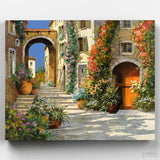 La Porta Rossa sulla Salita - Paint by Numbers-Paint by Numbers-16