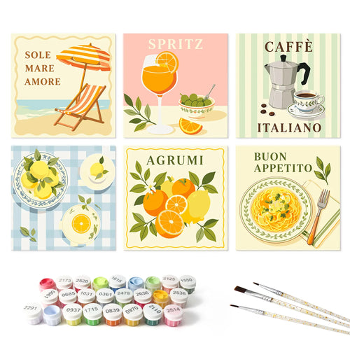 La Vita Italiana mini paint by numbers set mockup