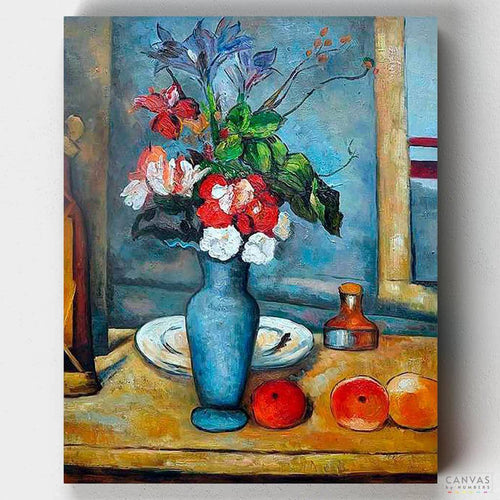 Le Vase Bleu (The Blue Vase). Capture the elegance of Paul Cézanne's "The Blue Vase (The Blue Vase)" with Canvas by Numbers' Paint by Numbers kit. A perfect addition to any art collection.