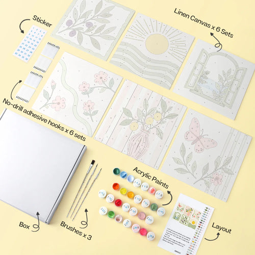 Mediterranean Botanical mini paint by numbers design 1