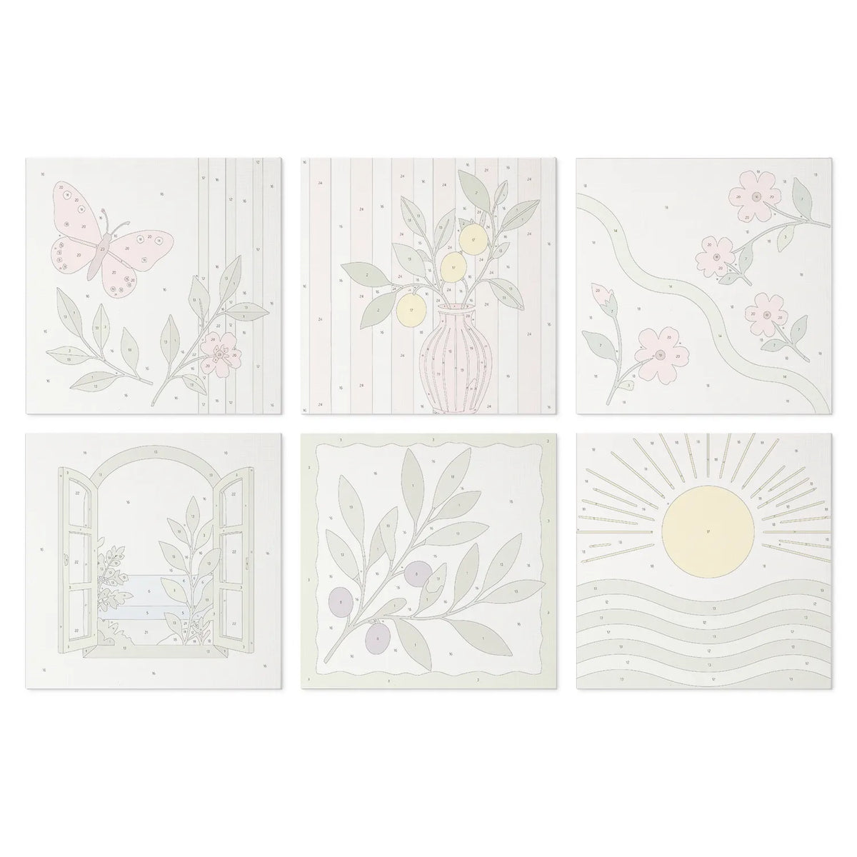 Mediterranean Botanical mini paint by numbers design 3