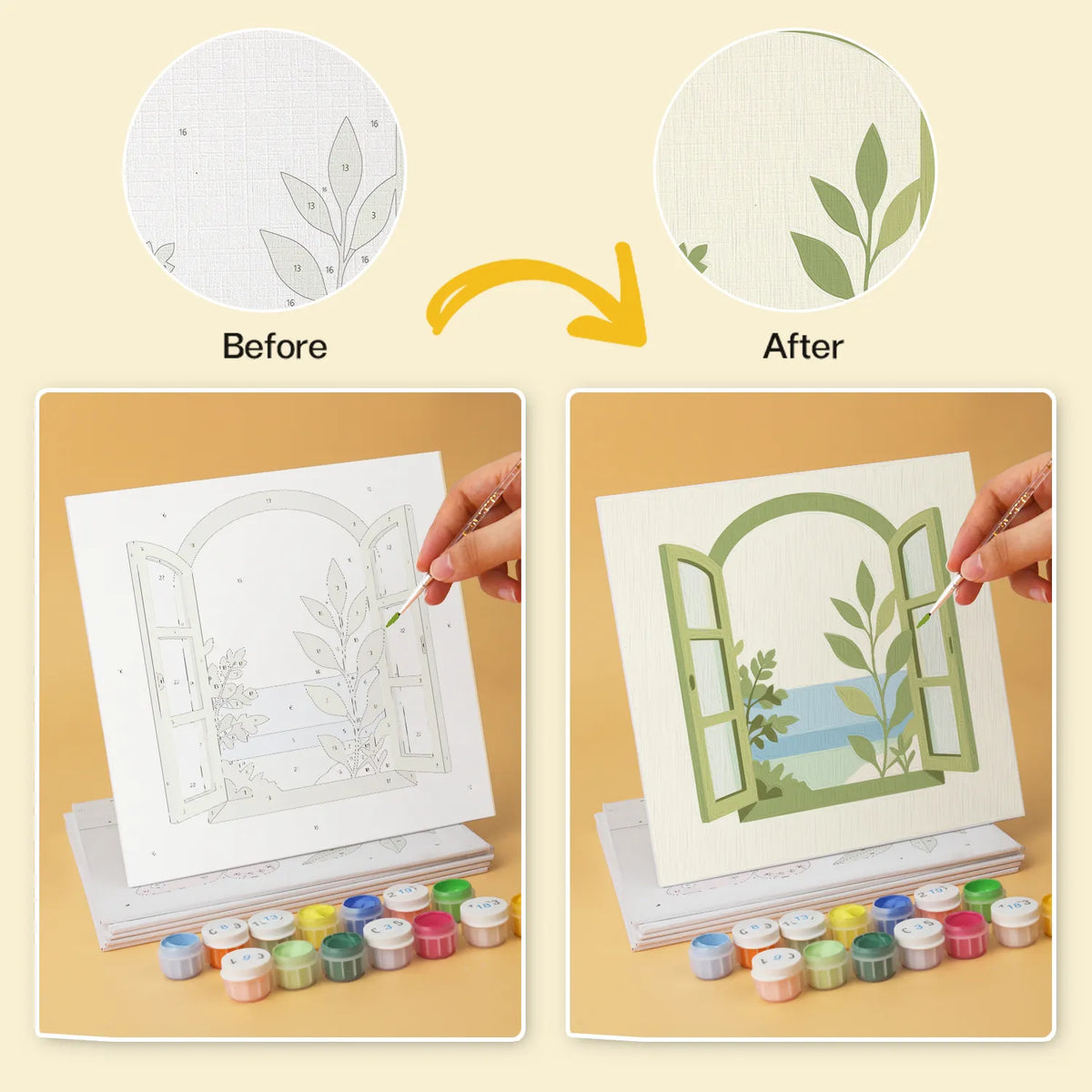Mediterranean Botanical mini paint by numbers design 5