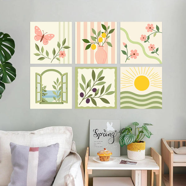 Mediterranean Botanical mini paint by numbers set mockup