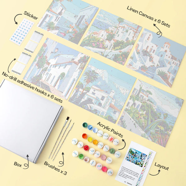 Mediterranean Coast mini paint by numbers design 1
