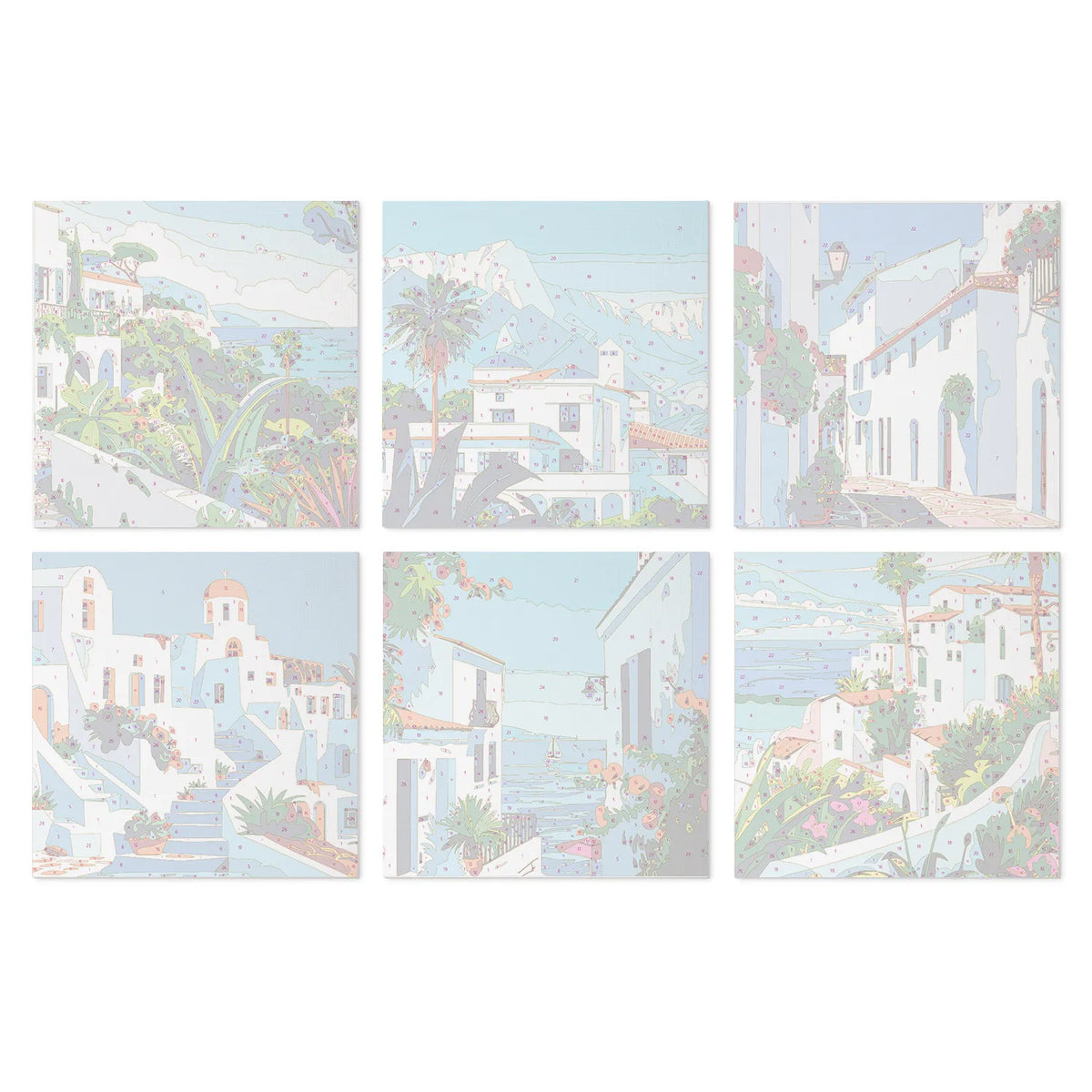 Mediterranean Coast mini paint by numbers design 3