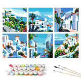 Mediterranean Coast mini paint by numbers set mockup