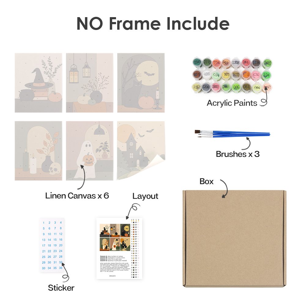 What's included with the Mid-Century Hauntings rolled canvas option