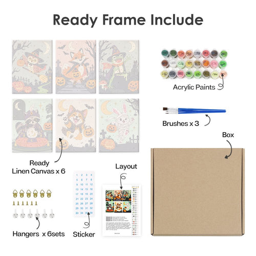 What's included with the Moonlit Forest Masquerade pre-stretched frame option