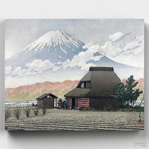 Mt. Fuji from Narusawa. Enjoy the views of Mt. Fuji as in this beautiful Japanese art paint by numbers kit. A calm masterpiece that will be fantastic home decor for any room.