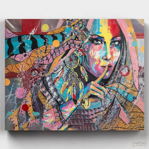 Native American Woman. Native American Woman paint by numbers kit by Svetlana Tikhonova is an artist's deep reverence for Native American culture and history. Up to 50% Off!