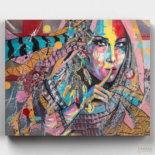 Native American Woman - Paint by Numbers-Native American Woman paint by numbers kit by Svetlana Tikhonova is an artist's deep reverence for Native American culture and history. Up to 50% Off!-Canvas by Numbers