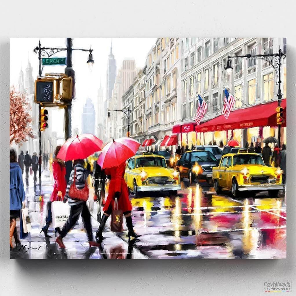 New York Shoppers - Paint by Numbers-Paint by Numbers-16"x20" (40x50cm) No Frame-Canvas by Numbers US
