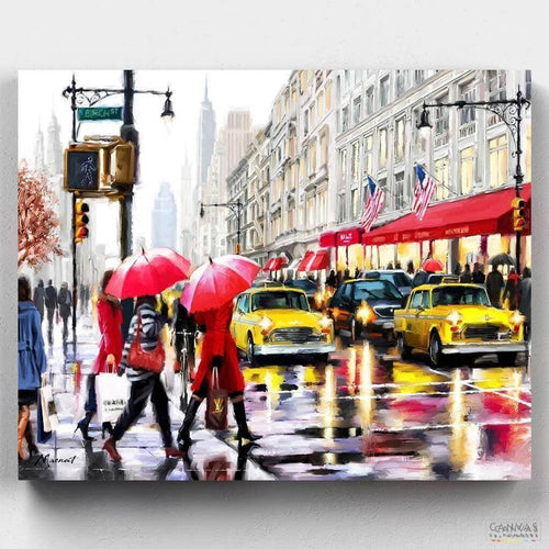 New York Shoppers. This paint by numbers captures one of the most iconic cities in the world. Get this painting kit full of colors & detail only at Canvas by Numbers.