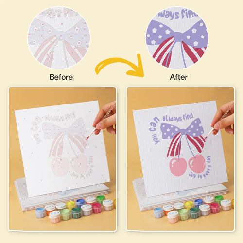 Patriotic Cherries mini paint by numbers design 5