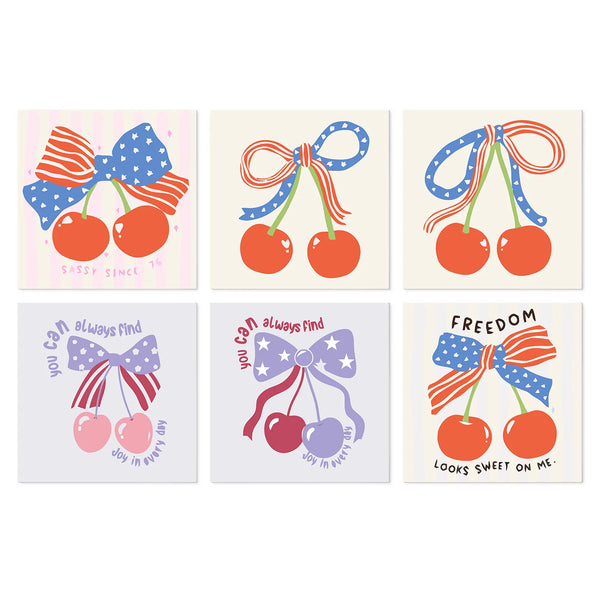 Patriotic Cherries mini paint by numbers kit cover