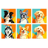 Pop Art Dog Portraits mini paint by numbers kit cover