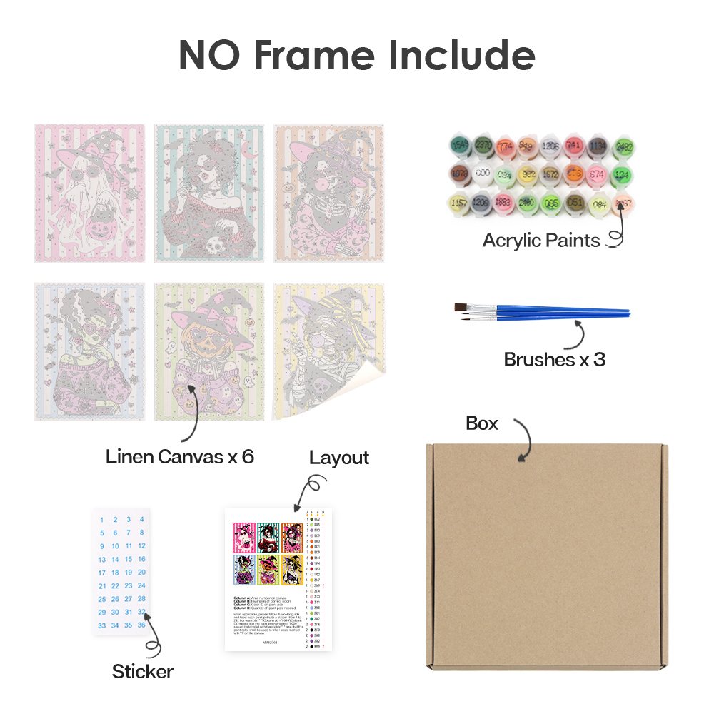 What's included with the Punk Pop Ghouls rolled canvas option