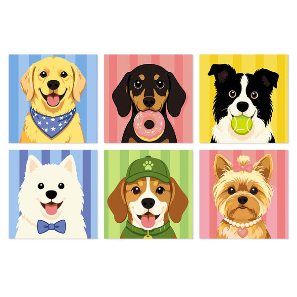 Puppy Portraits & Treats mini paint by numbers kit cover