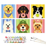 Puppy Portraits & Treats mini paint by numbers set mockup
