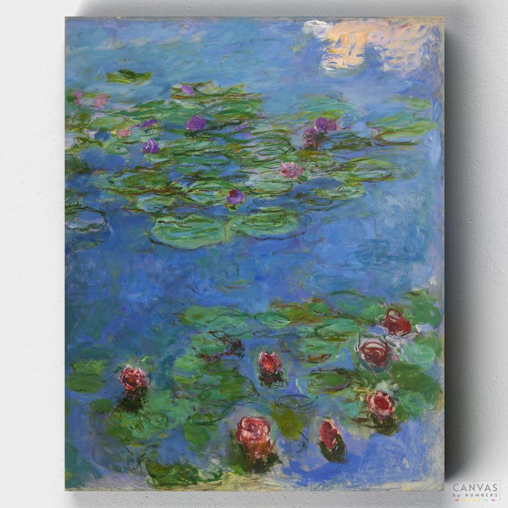 Red-Water Lilies - Paint by Numbers-Paint by Numbers-16"x20" (40x50cm) No Frame-Canvas by Numbers US
