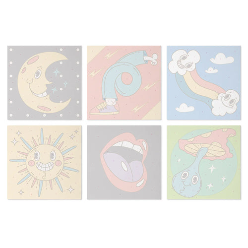 Retro Groovy Icons mini paint by numbers design 3