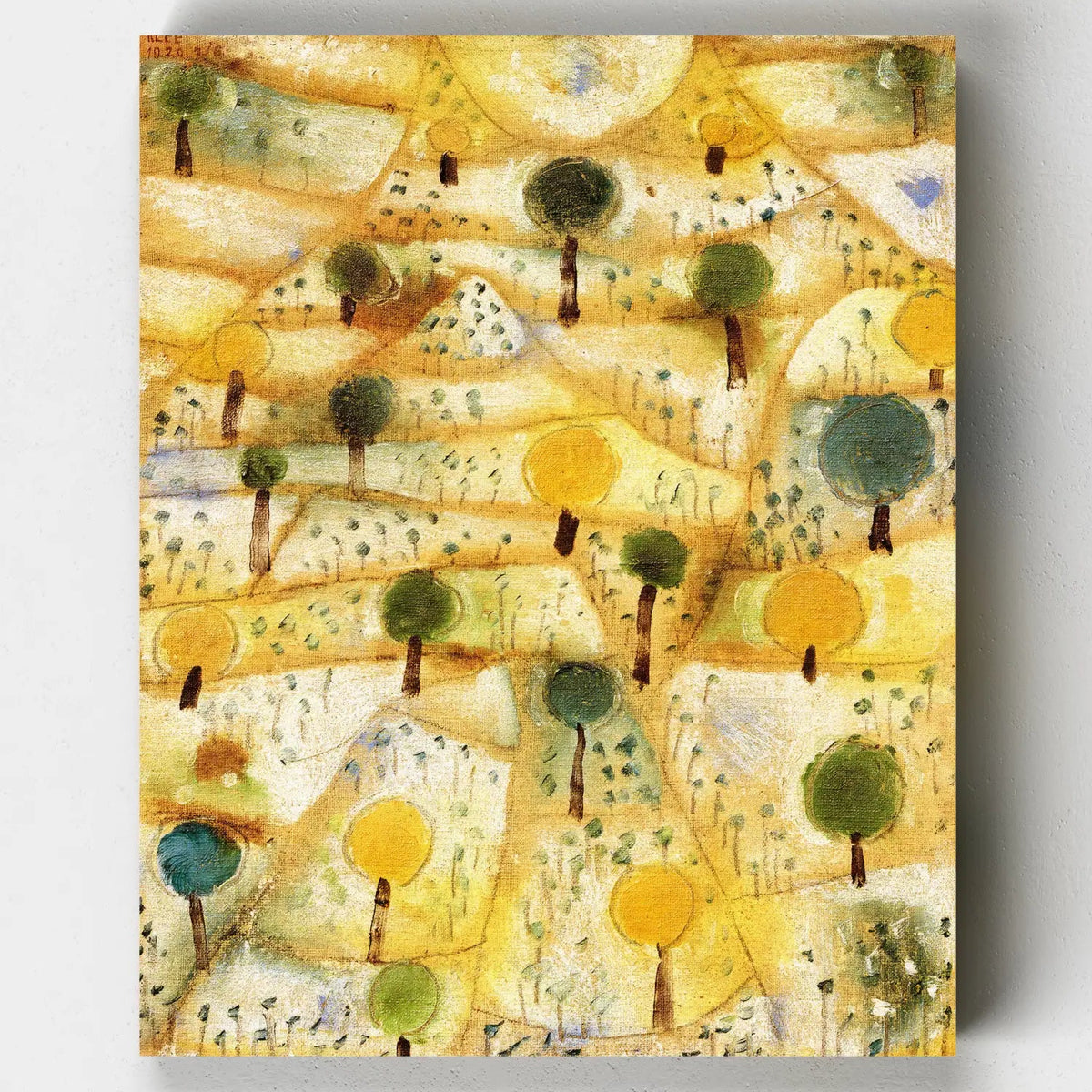 Paul Klee Small Rhythmic Landscape with round trees on a warm yellow field paint by numbers kit