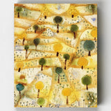 Paul Klee Small Rhythmic Landscape with round trees on a warm yellow field paint by numbers kit