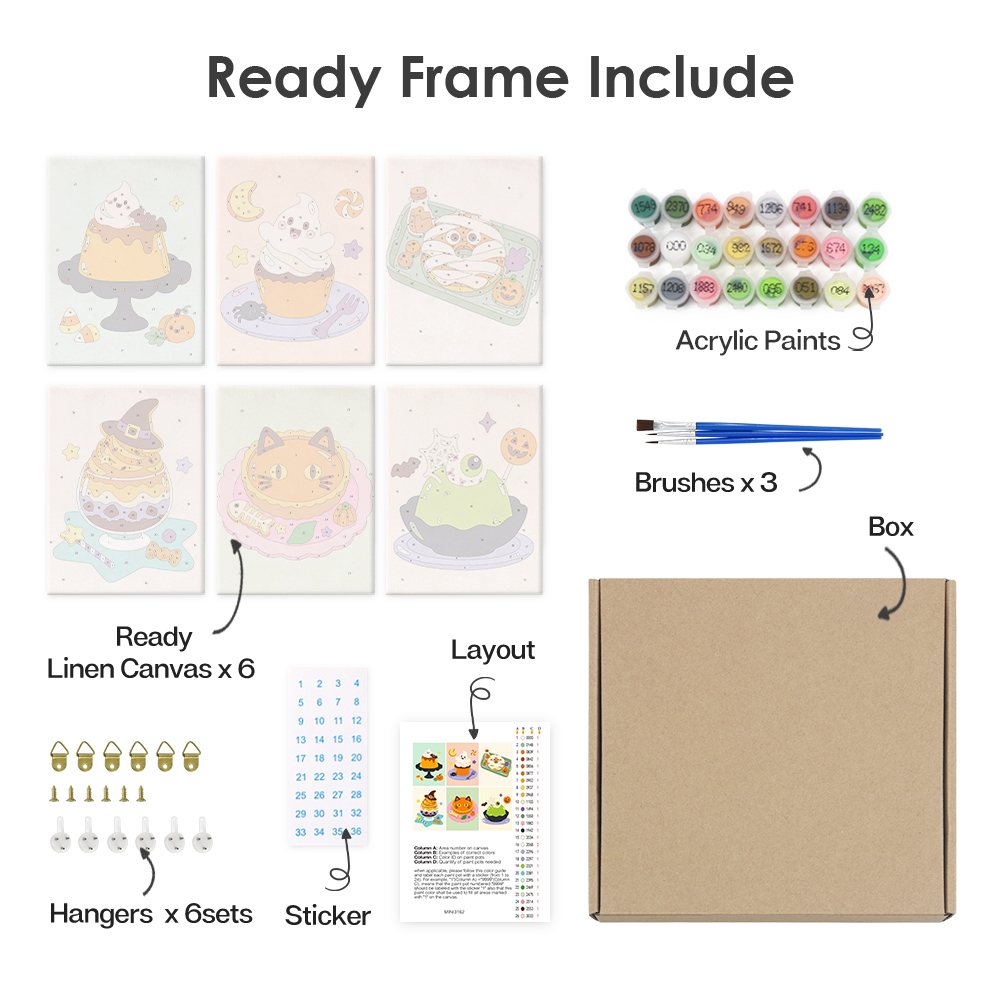 What's included with the Spooky Sweets pre-stretched frame option