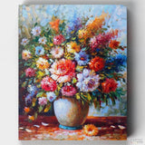 Spring Flowers - Paint by Numbers-A colorful flowers bouquet in a vase paint by numbers. Original artwork by Ulrike Mai. Enjoy our exclusive quality kits with 60 days' money-back.-Canvas by Numbers