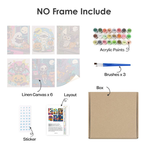 What's included with the Staying In on Halloween rolled canvas option