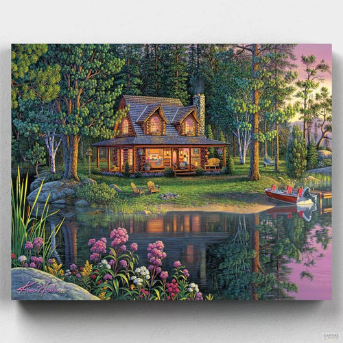 Sweet Memories. Experience Kim Norlien's artistry with "Sweet Memories," a lakeside painting by numbers kit that celebrates the beauty of nature from Canvas by Numbers.