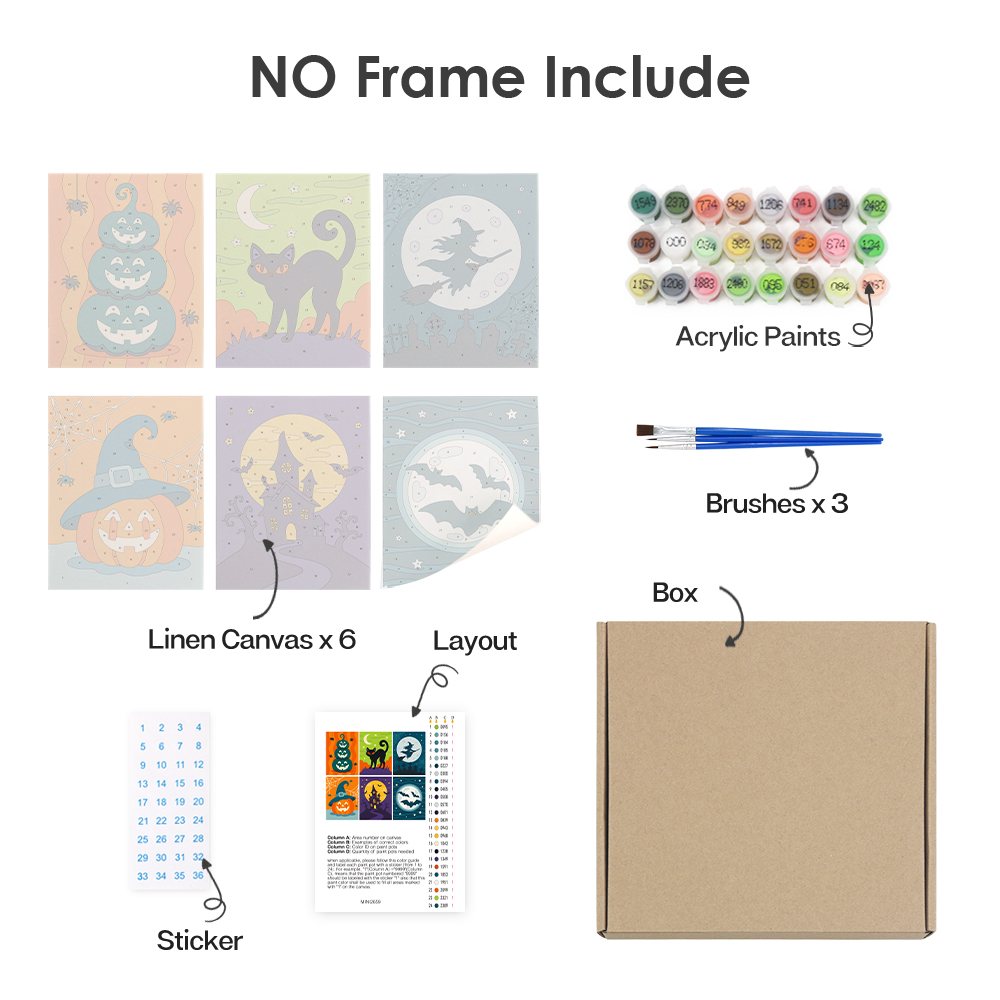 What's included with the Teal & Tangerine Halloween rolled canvas option