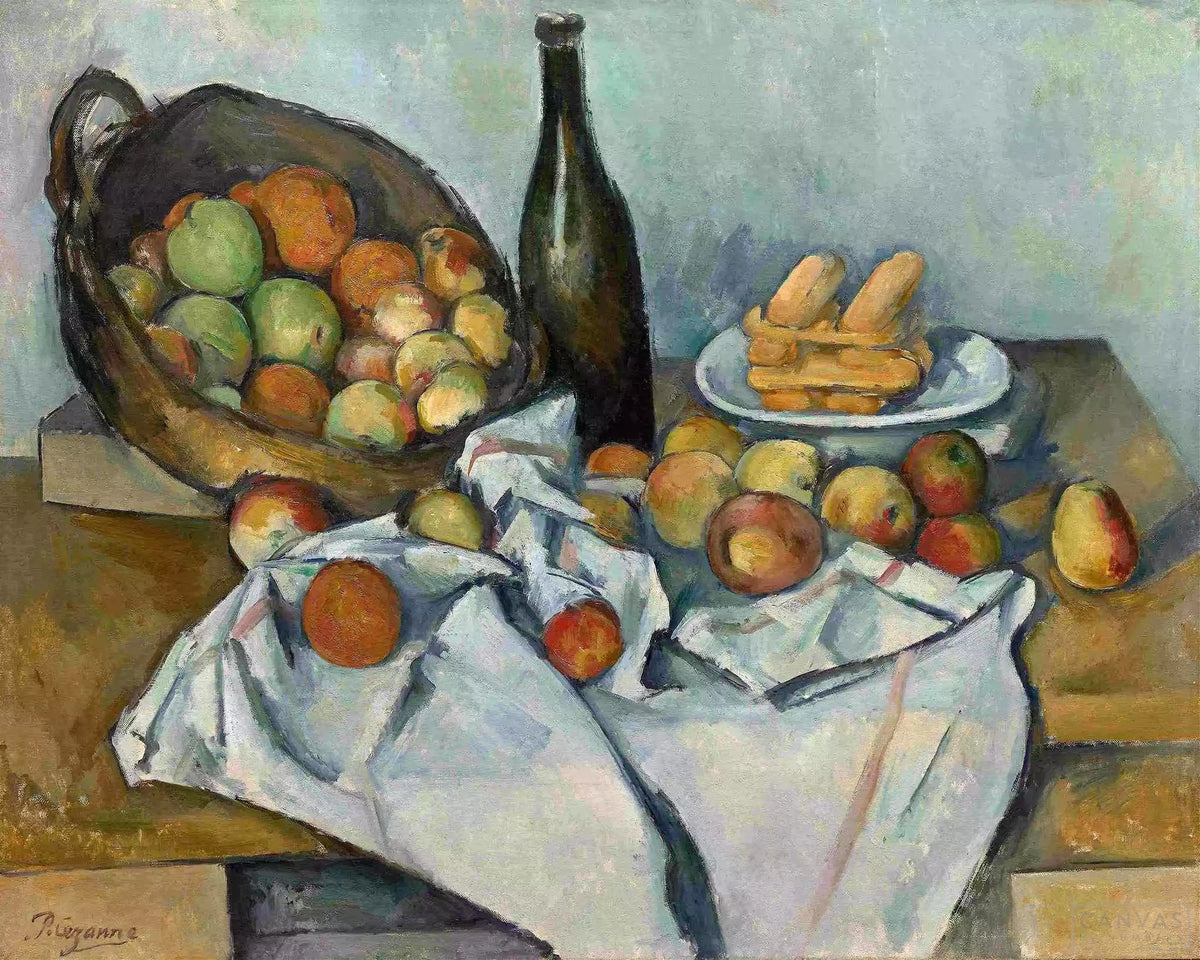 The Basket of Apples (1893) -16"x20" (40x50cm) - Canvas by Numbers US