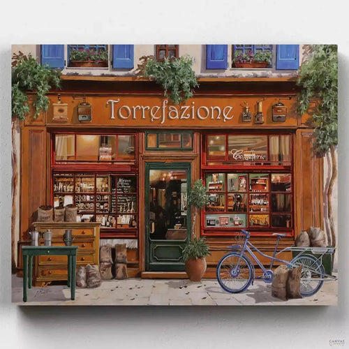 The Coffee Factory. Imagine the inviting aroma of fresh-brewed coffee in the morning, and the satisfaction of knowing that you created this paint-by-numbers by yourself.