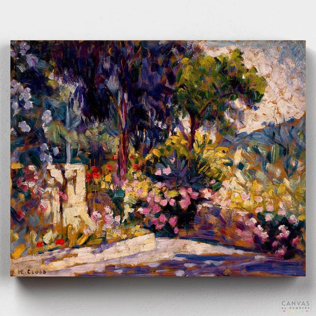 The Flowered Terrace - Paint by Numbers-Paint by Numbers-16"x20" (40x50cm) No Frame-Canvas by Numbers US