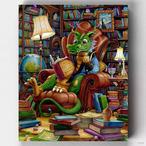 The Literate Dragon. A literate dragon? You bet! This fun and fantasy-filled painting by numbers kit is a great way to express your creativity.