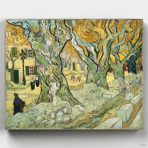The Road Menders. Bring Van Gogh's 'The Road Menders' to life with our paint by numbers kit. Capture the essence of this iconic artwork with ease and precision.