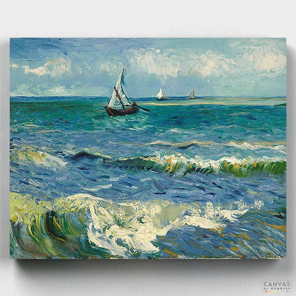 The Sea at Les Saintes - Vincent Van Gogh - Paint by Numbers-Paint by Numbers-16"x20" (40x50cm) No Frame-Canvas by Numbers US