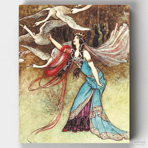 The Six Swans. You'll love our The Six Swans - Warwick Goble paint by numbers kit. Shop more than 500 paintings at Canvas by Numbers. Up to 50% Off! Free shipping and 60 days