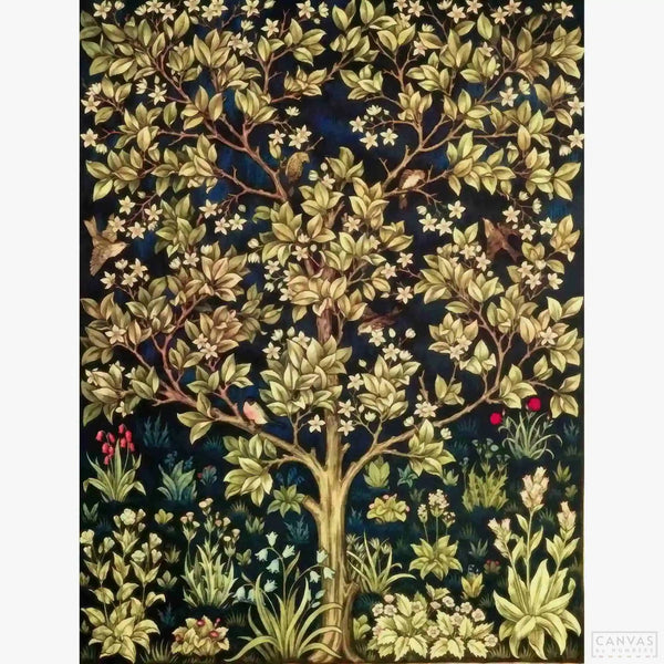 Tree of Life - Diamond Painting-Create serenity in your space with this Tree of Life diamond painting kit. Inspired by William Morris, it offers a complex yet calming craft experience.-Canvas by Numbers