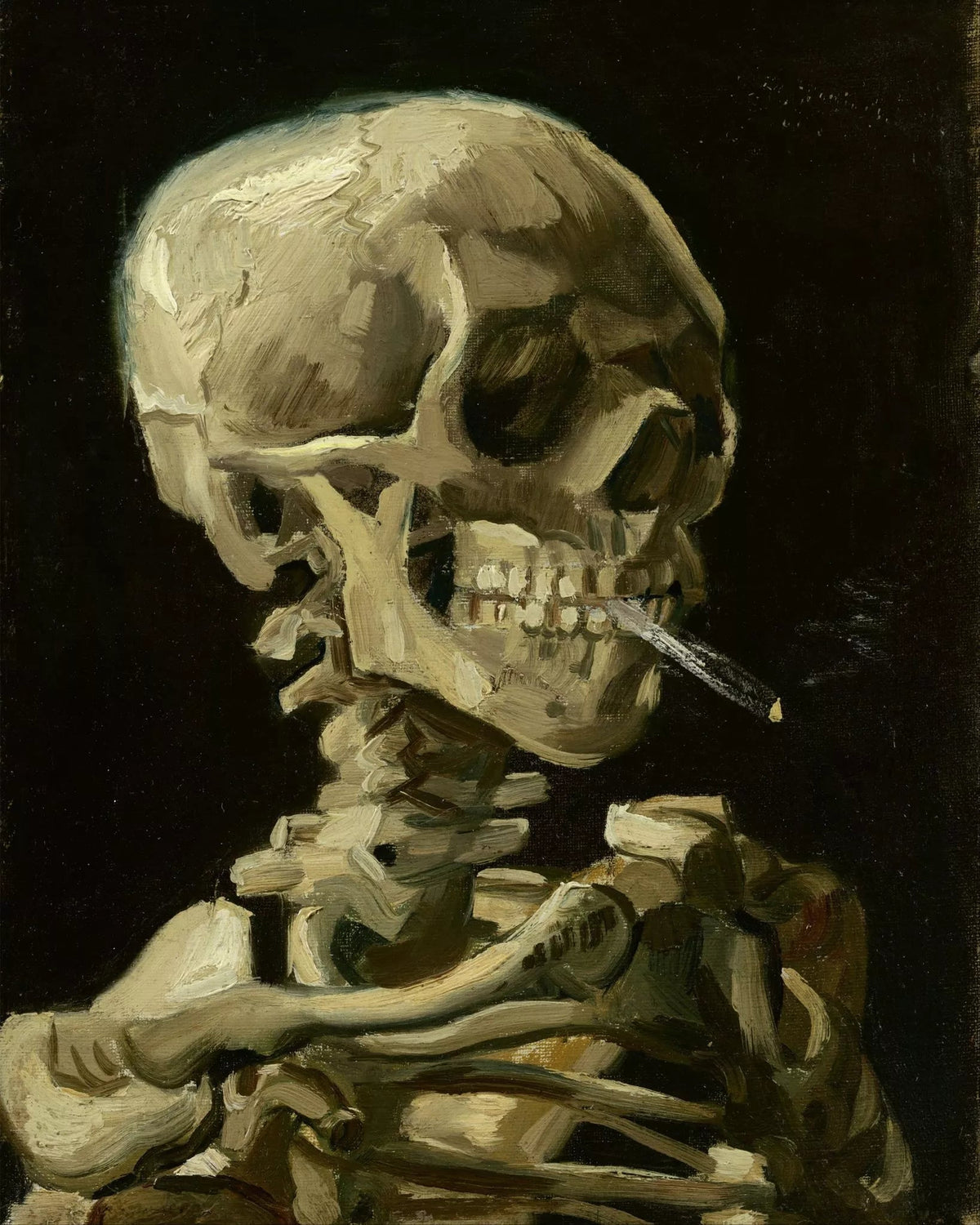 Van Gogh’s Skeleton Smoking - Diamond Painting Kit-Diamond Painting-16"x20" (40x50cm)-Canvas by Numbers US